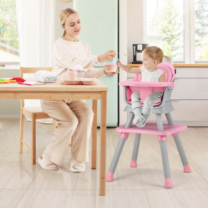 6-in-1 Convertible High Chair with Adjustable Tray