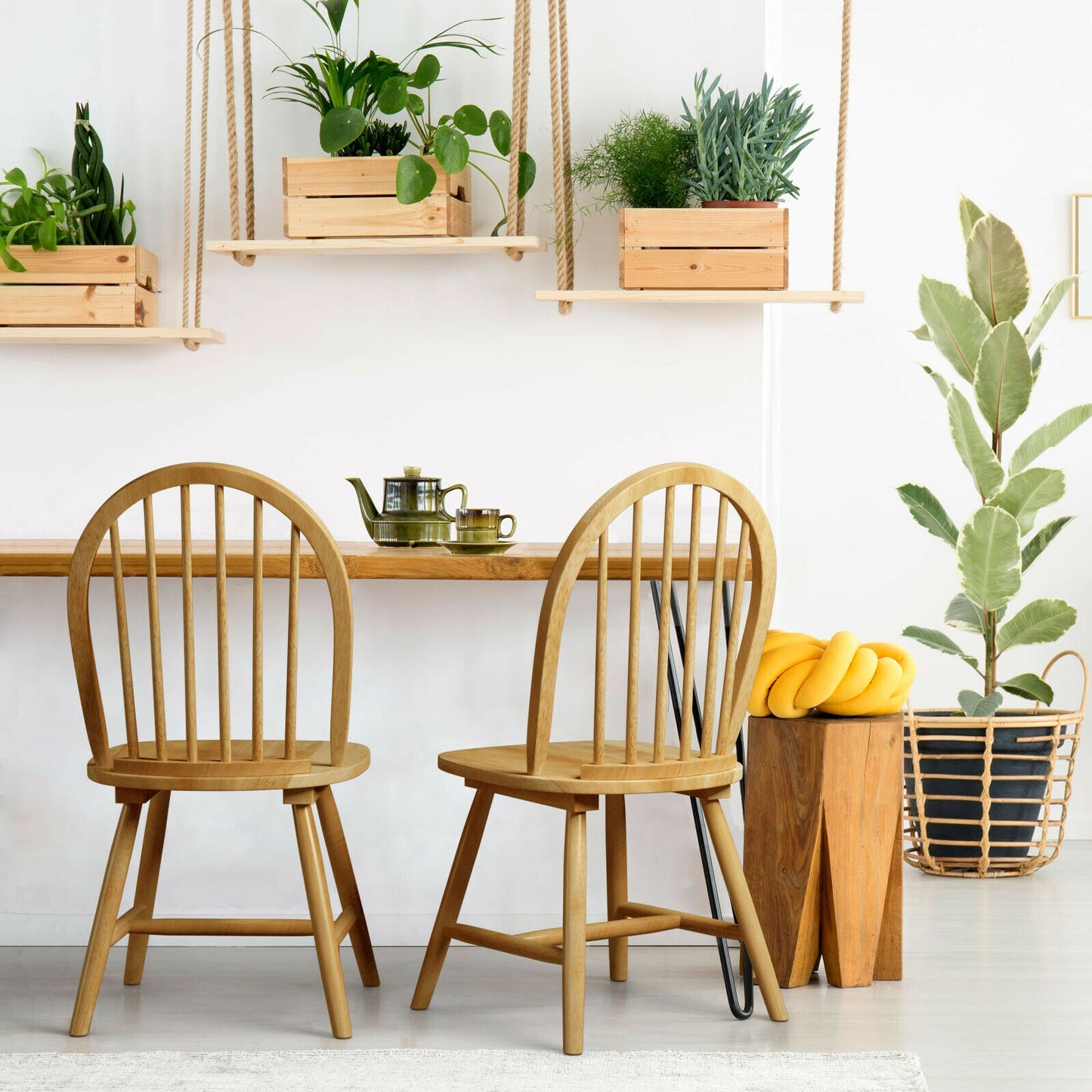 Windsor Spindle Back Dining Chairs - Set of 2