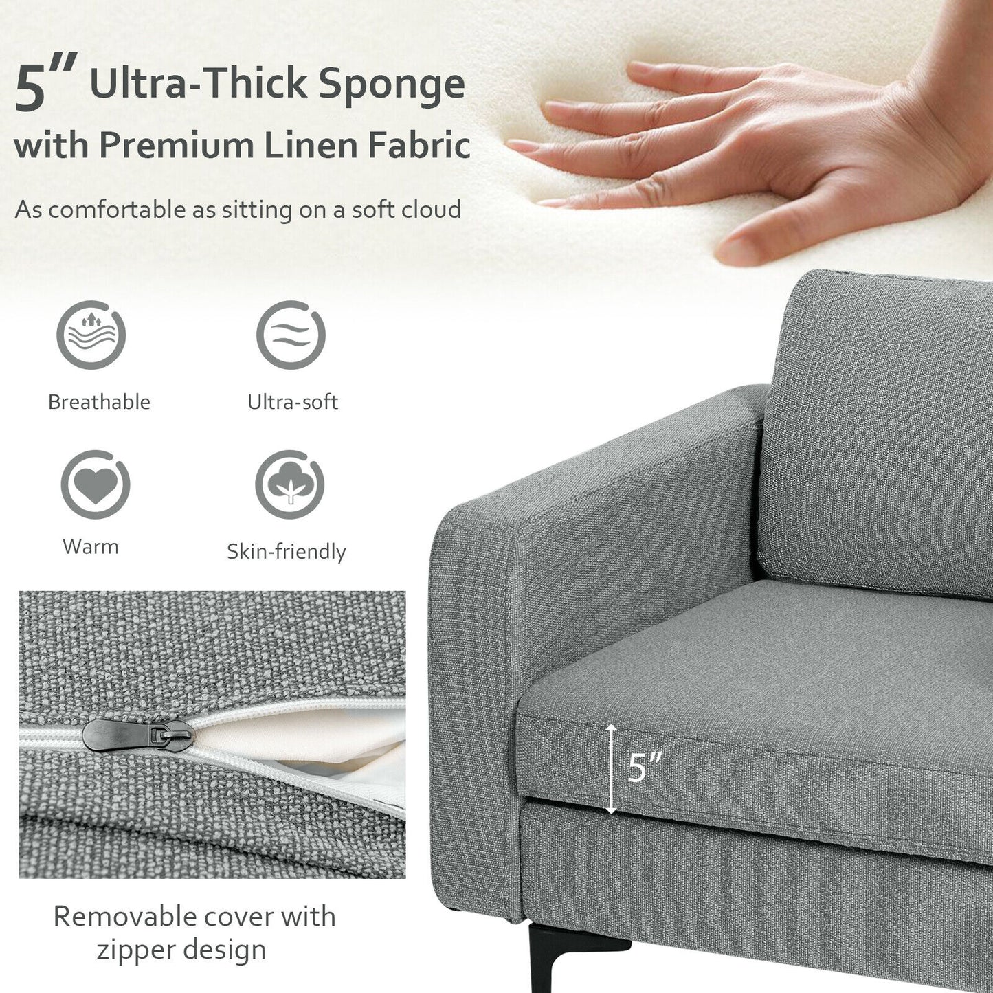 Convertible Accent Chair with Reversible Ottoman - 660 lbs