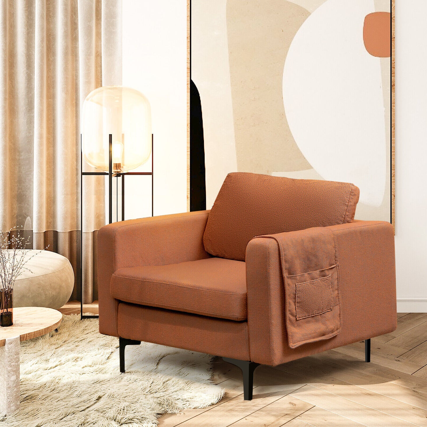 Convertible Accent Chair with Reversible Ottoman - 660 lbs