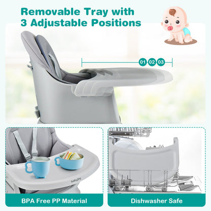 6-in-1 Convertible High Chair with Adjustable Tray