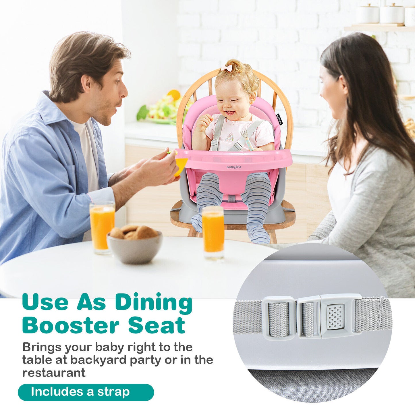 6-in-1 Convertible High Chair with Adjustable Tray