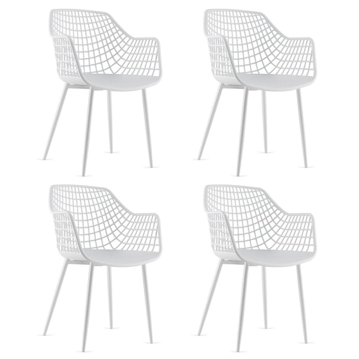 Modern Dining Chairs Set of 4 with Mesh Backrest