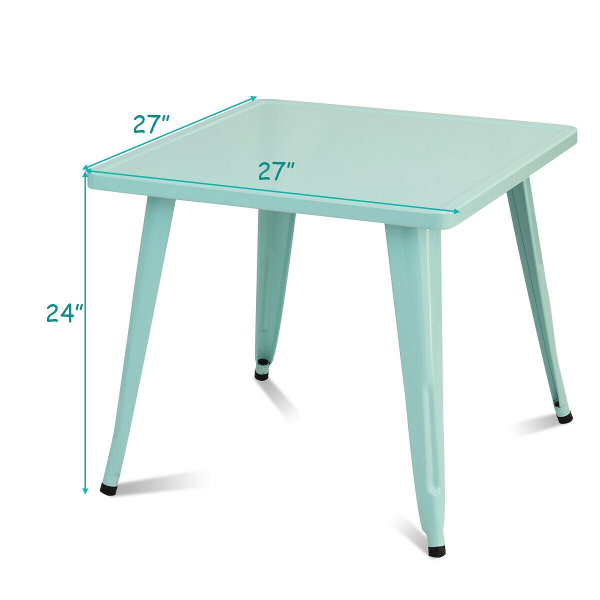 Kids Square Steel Activity Table 27 Inch - Blue