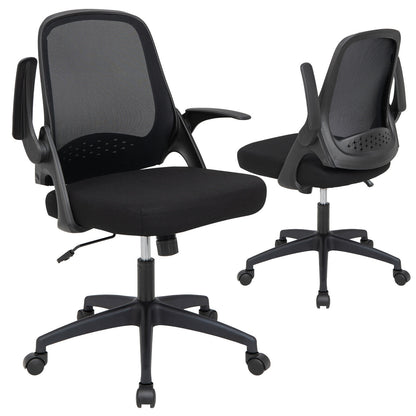 Mesh Office Chair with Flip-Up Armrests and Lumbar Support