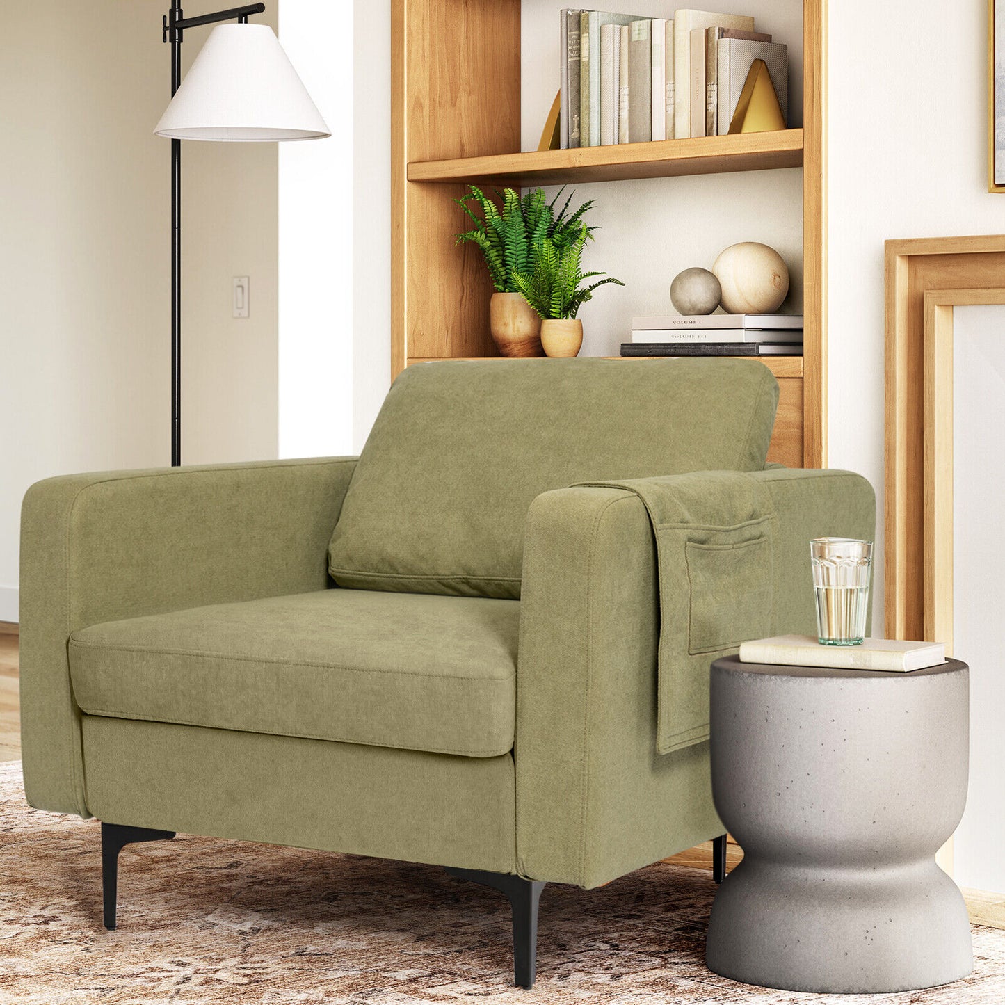 Convertible Accent Chair with Reversible Ottoman - 660 lbs