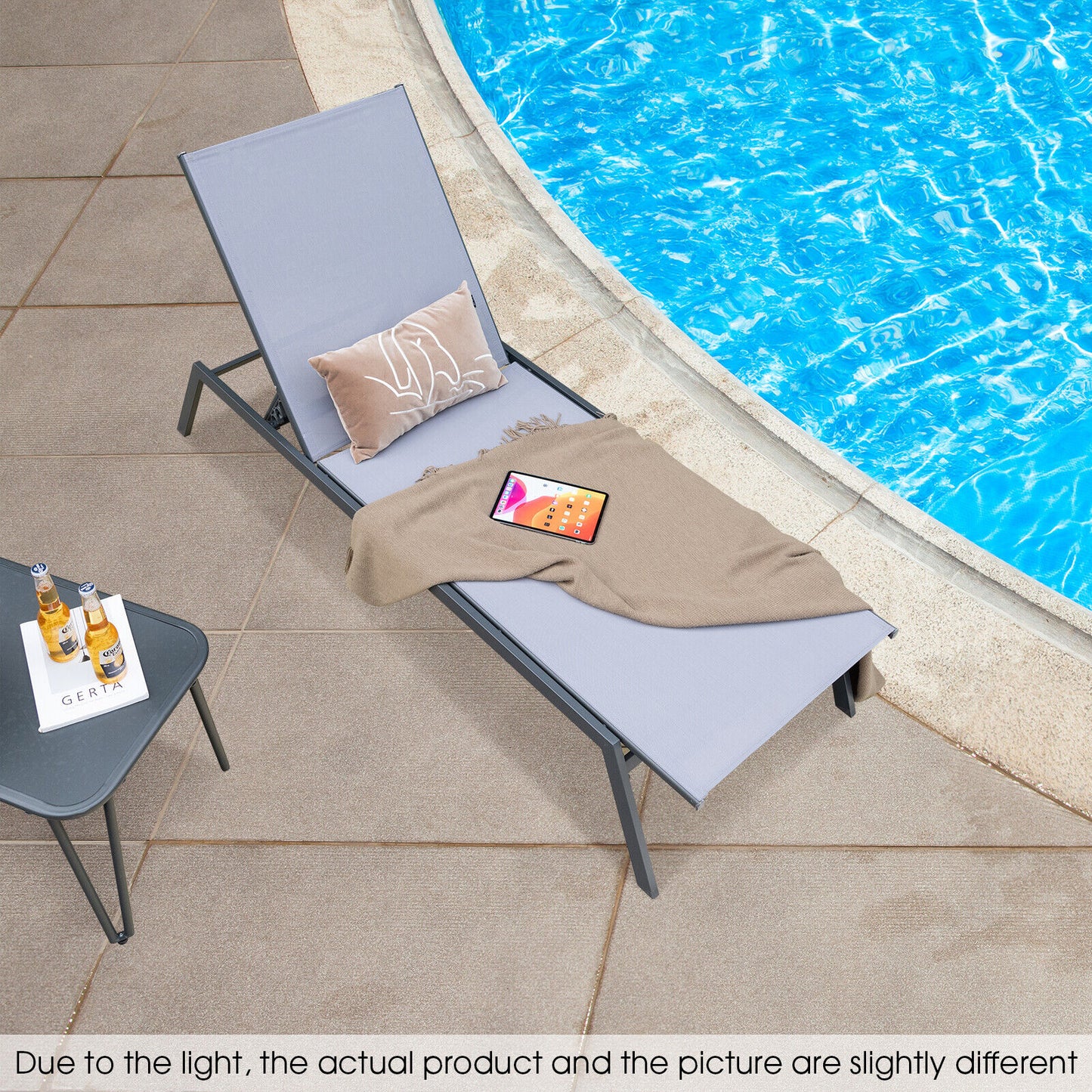 Adjustable Chaise Lounge Chair with 6-Position Backrest