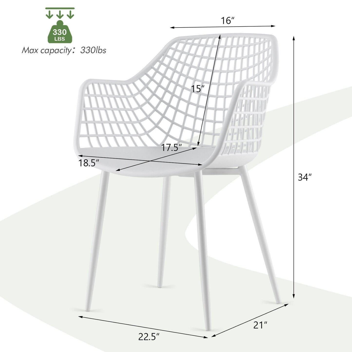 Modern Dining Chairs Set of 4 with Mesh Backrest