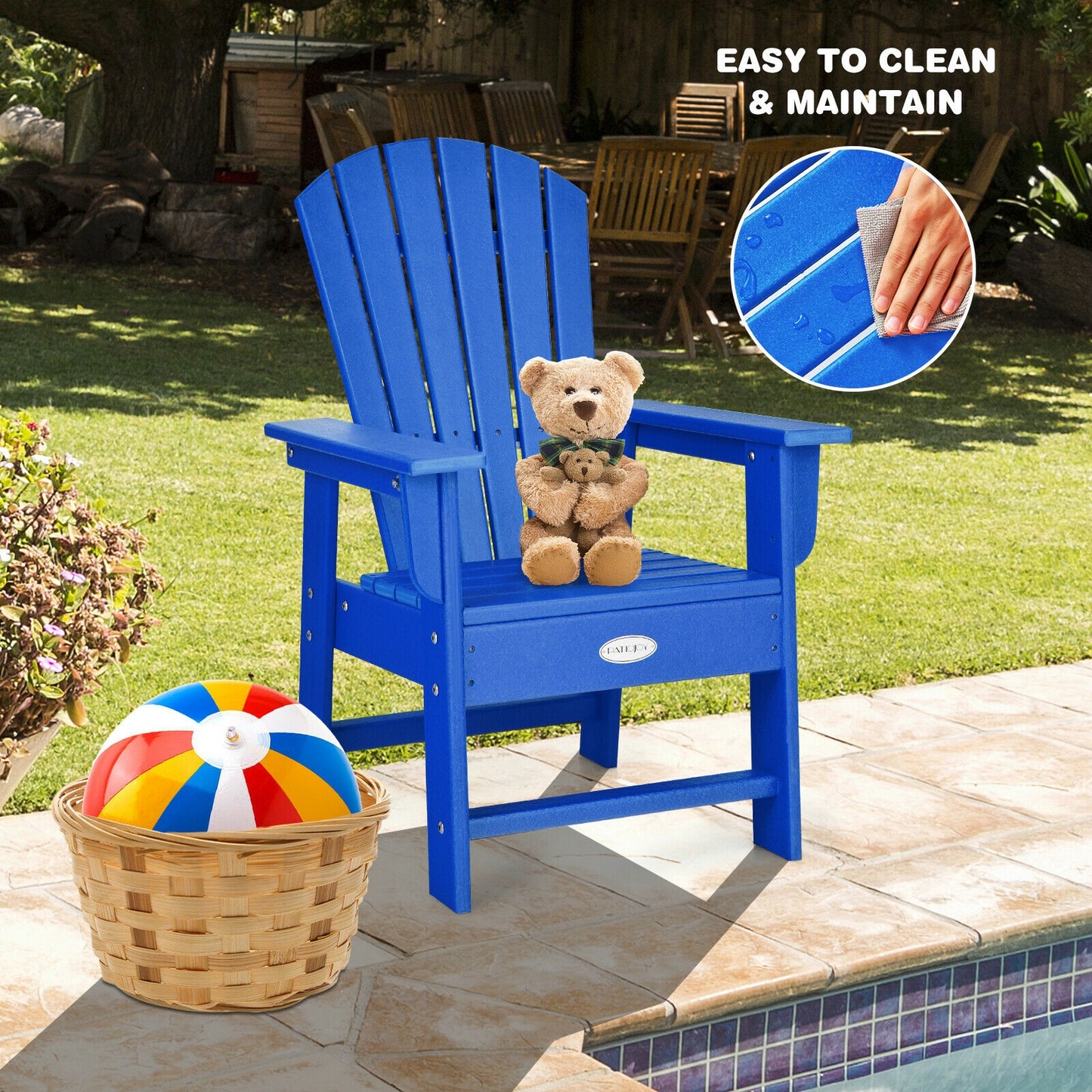 Kids Adirondack Chair with Ergonomic Backrest