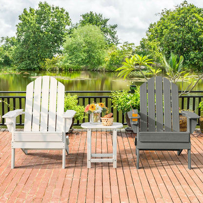 Foldable Adirondack Chair with Cup Holder - Weather Resistant