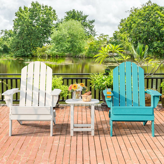 Foldable Adirondack Chair with Cup Holder - Weather Resistant