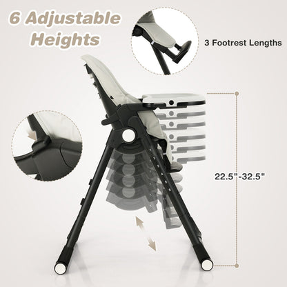 4-in-1 Adjustable Baby High Chair with Removable Tray