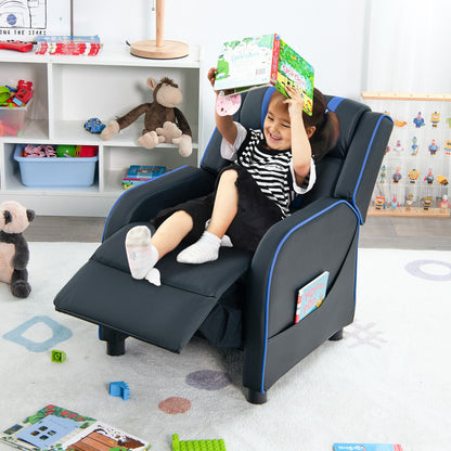 Kids Recliner Chair with Footrest and Side Pockets