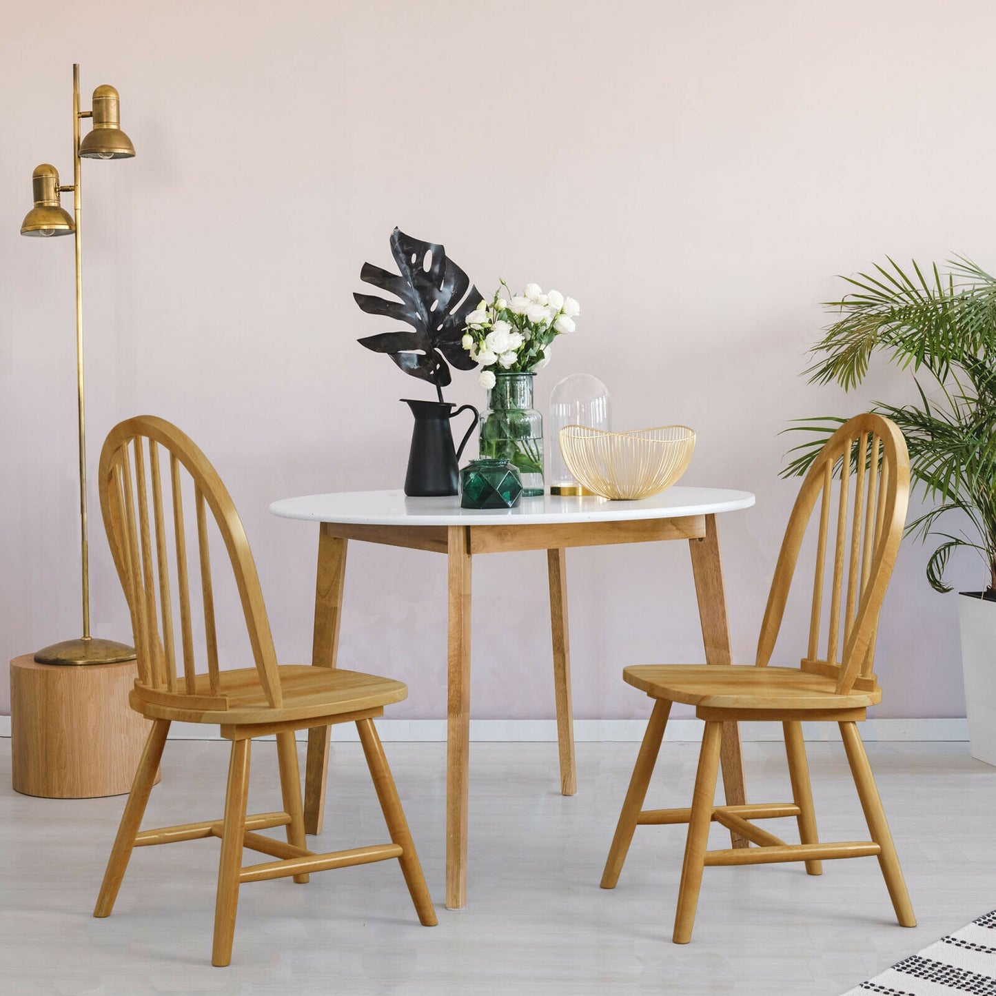 Windsor Spindle Back Dining Chairs - Set of 2