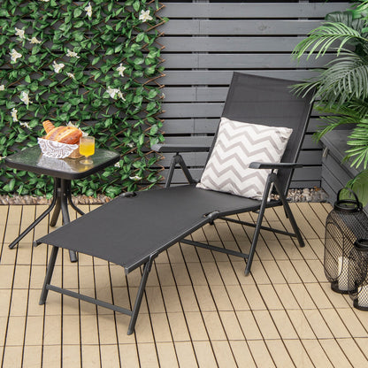 Foldable Chaise Lounge Chair with Adjustable Backrest