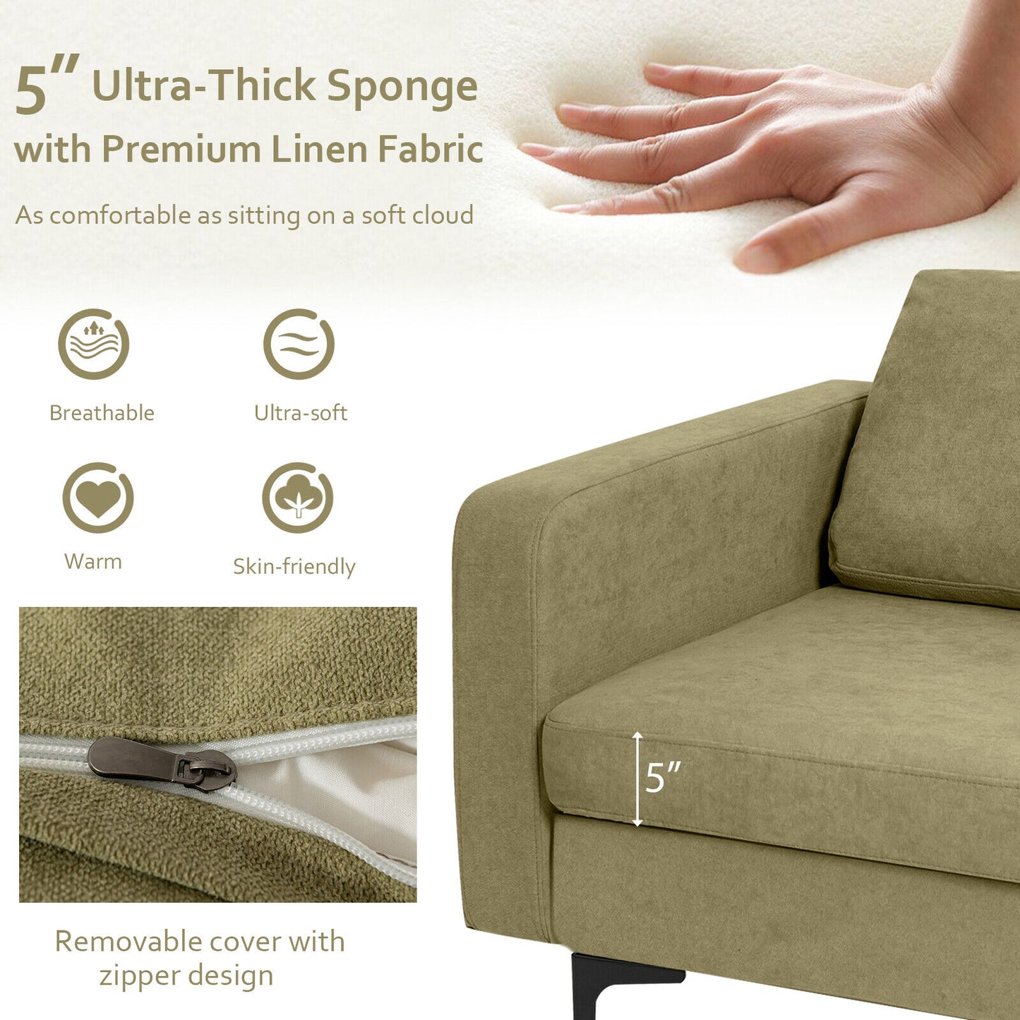 Convertible Accent Chair with Reversible Ottoman - 660 lbs