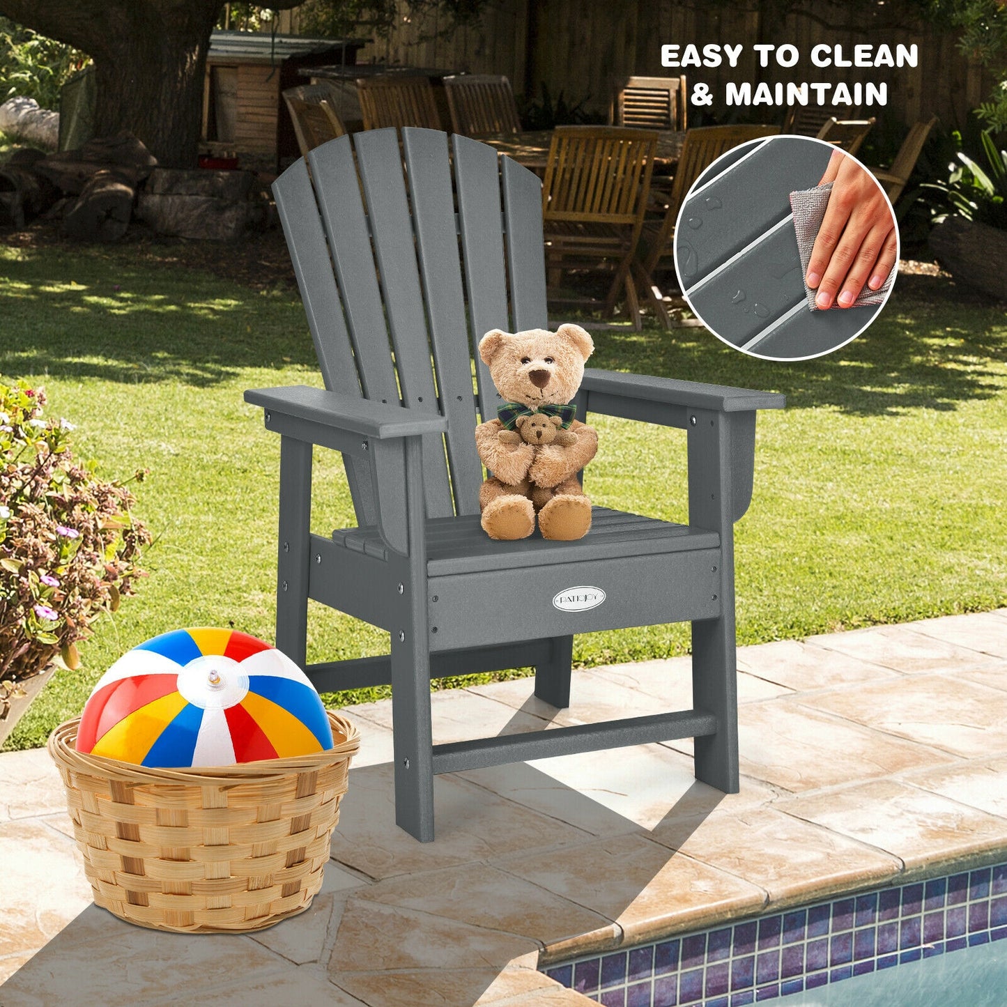 Kids Adirondack Chair with Ergonomic Backrest