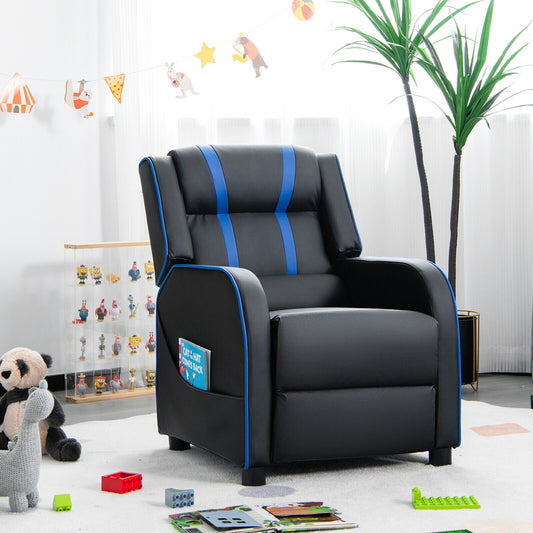 Kids Recliner Chair with Footrest and Side Pockets