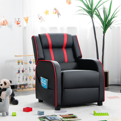 Kids Recliner Chair with Footrest and Side Pockets