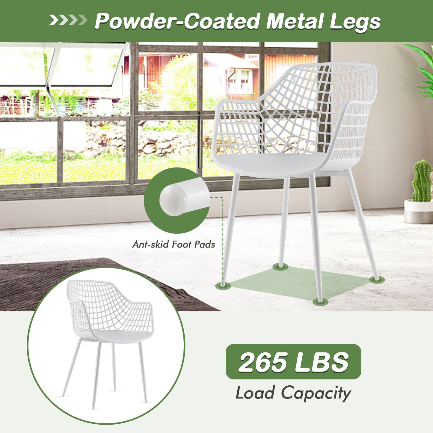 Modern Dining Chairs Set of 4 with Mesh Backrest