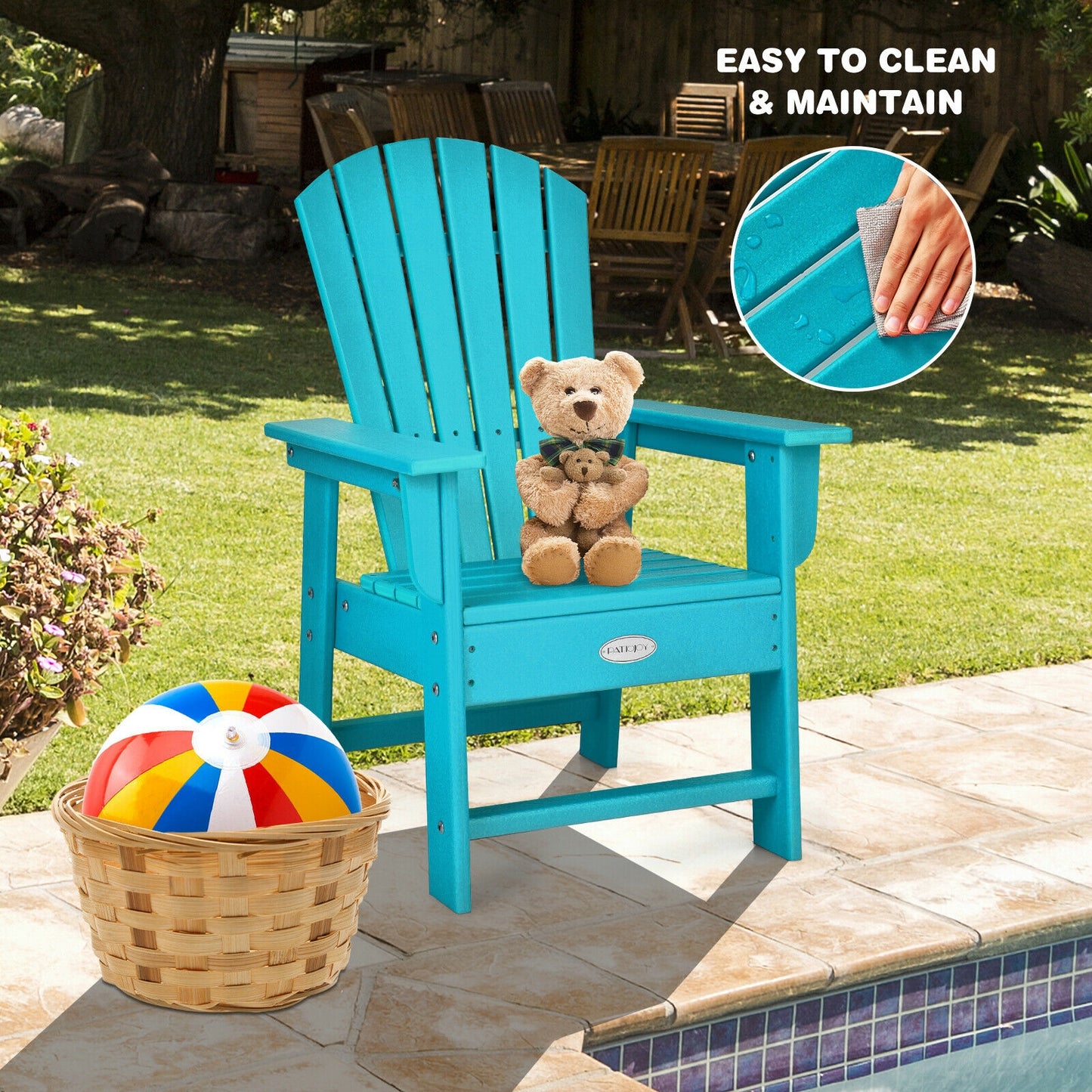 Kids Adirondack Chair with Ergonomic Backrest