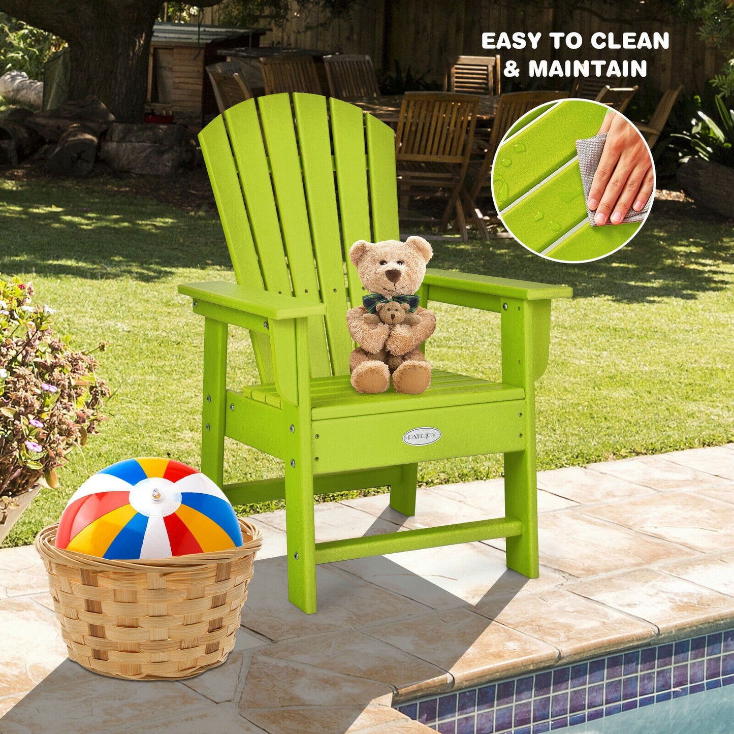 Kids Adirondack Chair with Ergonomic Backrest