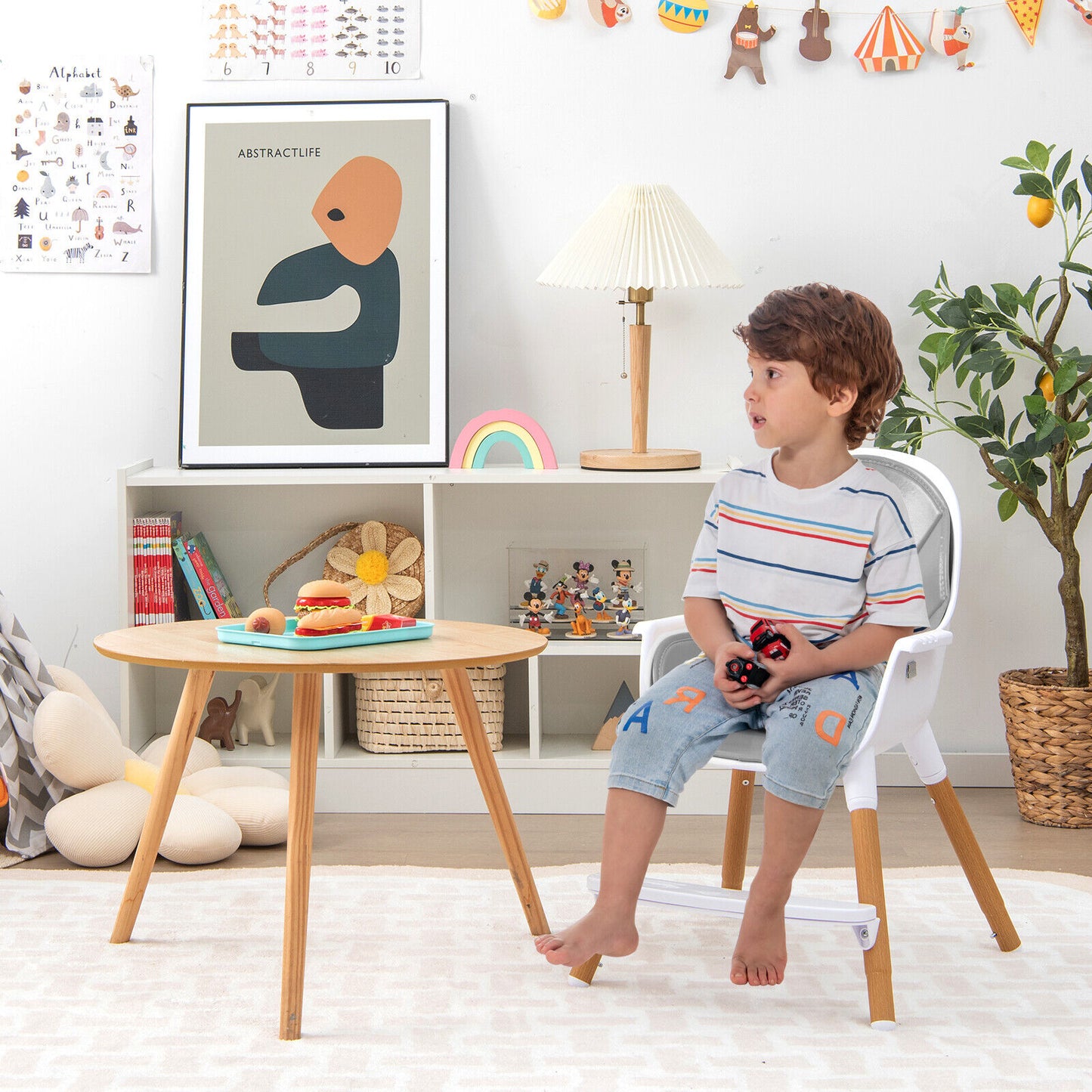 4-in-1 Convertible Baby High Chair with Adjustable Tray