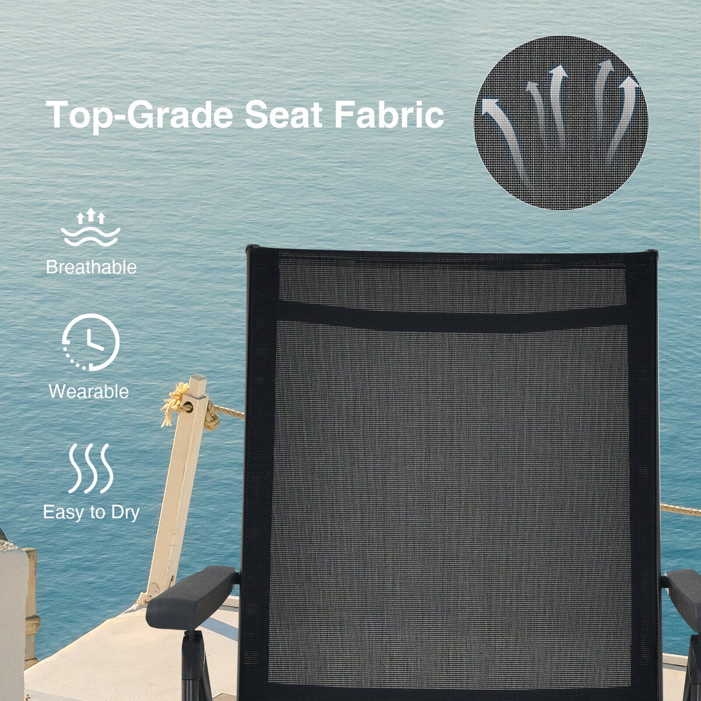Foldable Chaise Lounge Chair with Adjustable Backrest