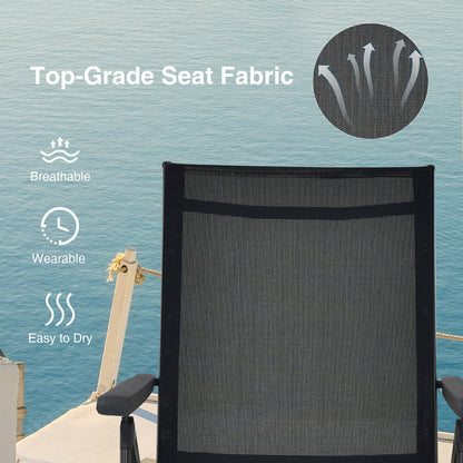 Foldable Chaise Lounge Chair with Adjustable Backrest