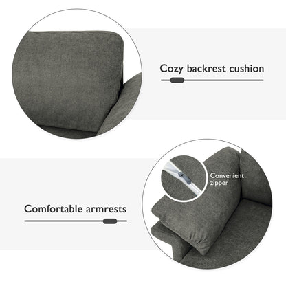 Fabric Accent Armchair with Spring System & Cushions