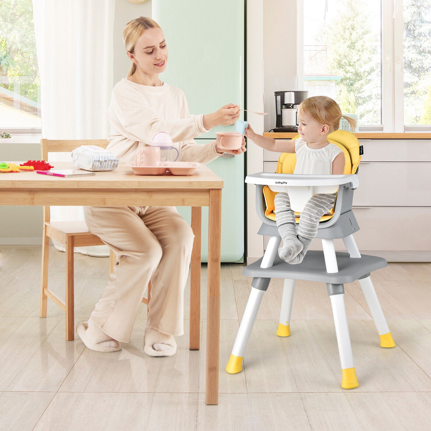 6-in-1 Convertible High Chair with Adjustable Tray