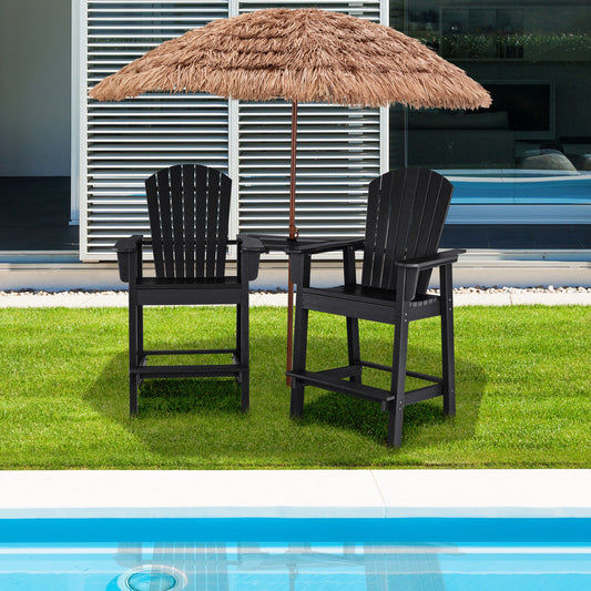 HDPE Tall Adirondack Chair Set with Connecting Tray