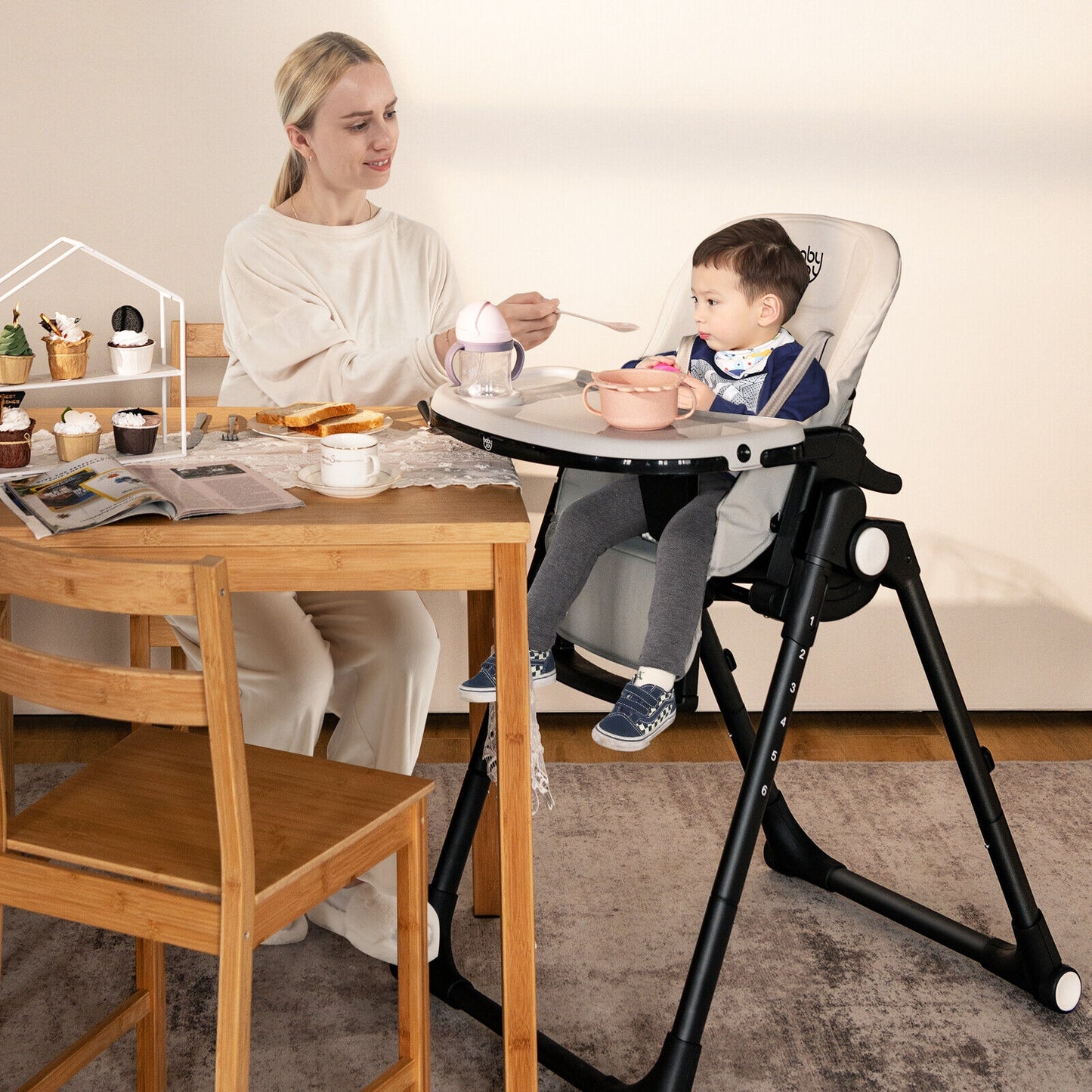 4-in-1 Adjustable Baby High Chair with Removable Tray