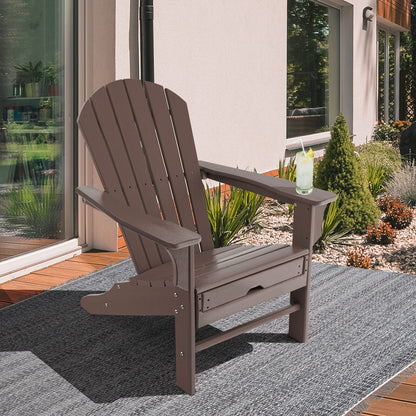 Adirondack Chair with Retractable Ottoman HDPE Outdoor