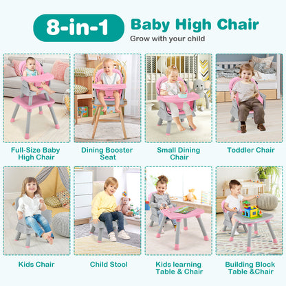 6-in-1 Convertible High Chair with Adjustable Tray