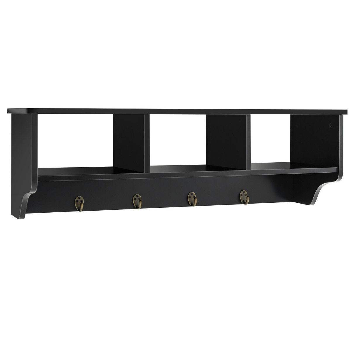Wall Mount Cubby Organizer Hooks Entryway Storage Shelf