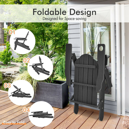 Foldable Adirondack Chair with Cup Holder - Weather Resistant