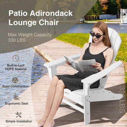 Adirondack Chair with Retractable Ottoman HDPE Outdoor