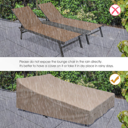 2-Person Patio Chaise Lounge with Adjustable Backrests