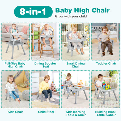 6-in-1 Convertible High Chair with Adjustable Tray