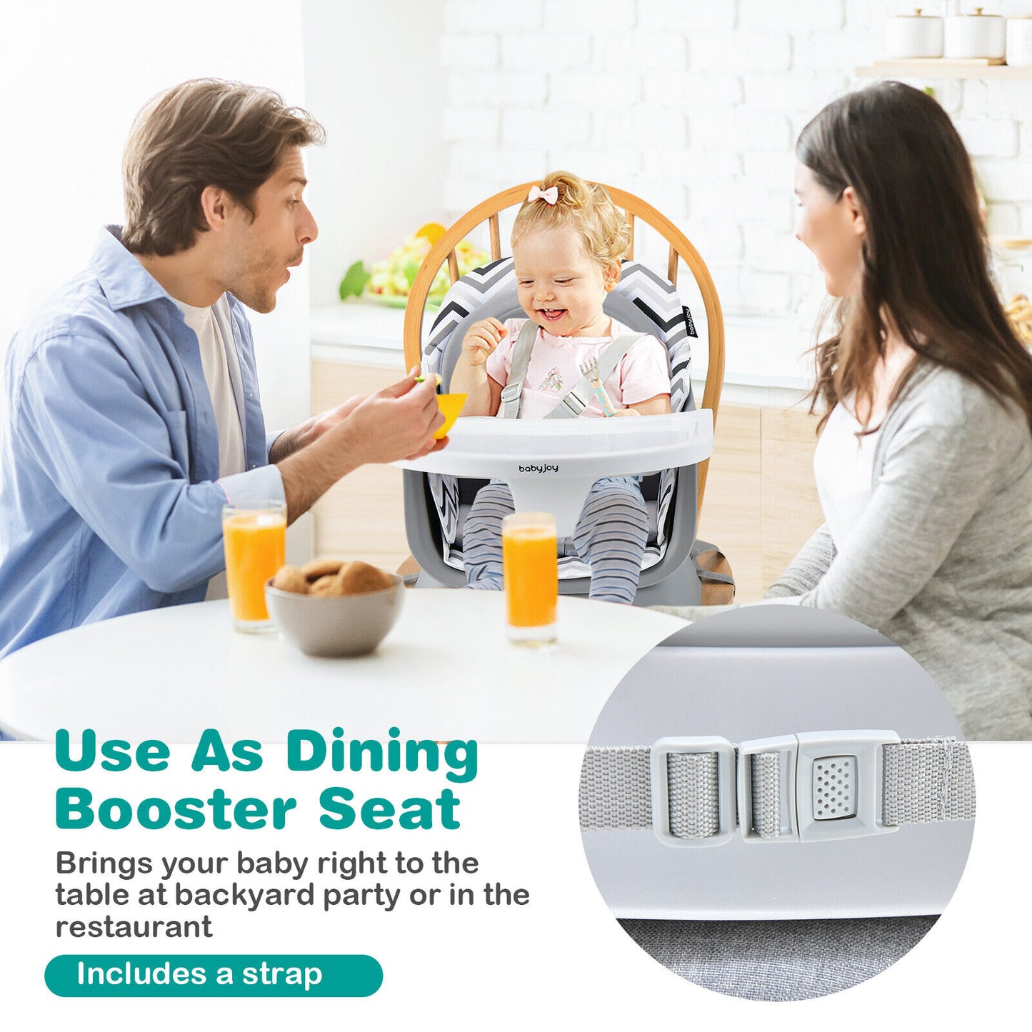 6-in-1 Convertible High Chair with Adjustable Tray