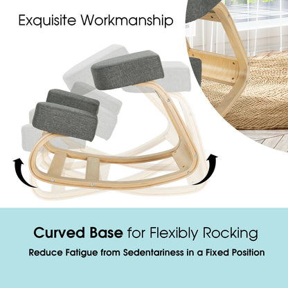Ergonomic Kneeling Chair with Rocking Base - Gray