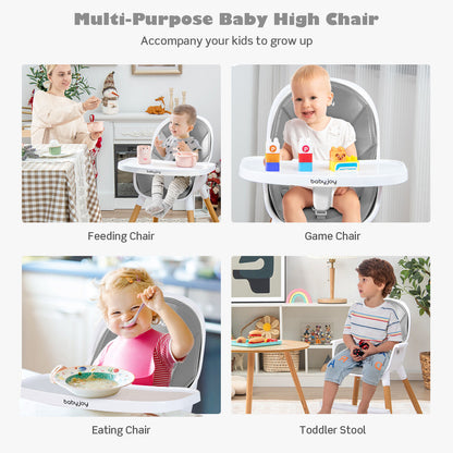 4-in-1 Convertible Baby High Chair with Adjustable Tray