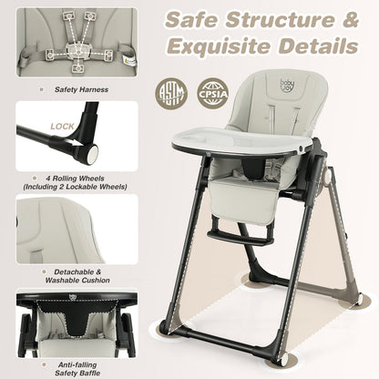 4-in-1 Adjustable Baby High Chair with Removable Tray