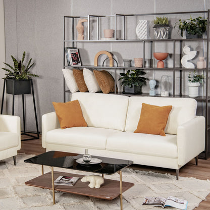 Modern Loveseat with Comfy Backrest Cushions