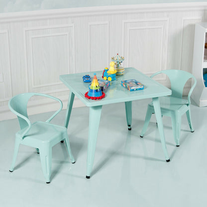 Kids Square Steel Activity Table 27 Inch - Blue