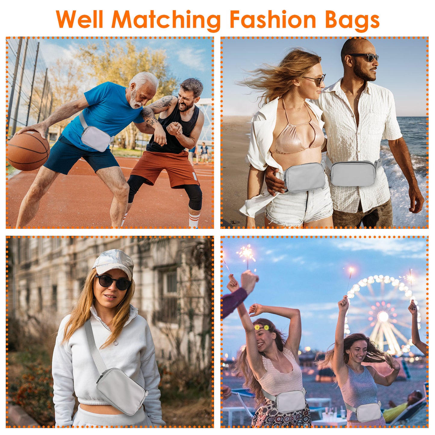 Unisex Sport Waist Pack with Multiple Pockets