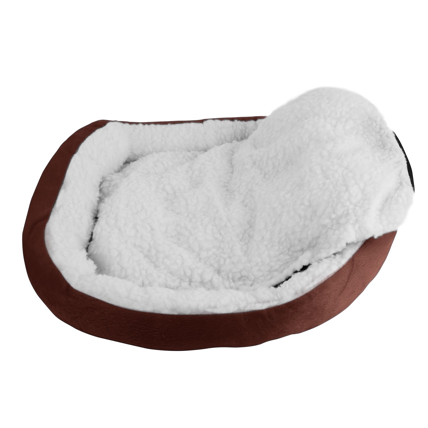 Soft Fleece Dog Bed with Reversible Cushion for Small Pets