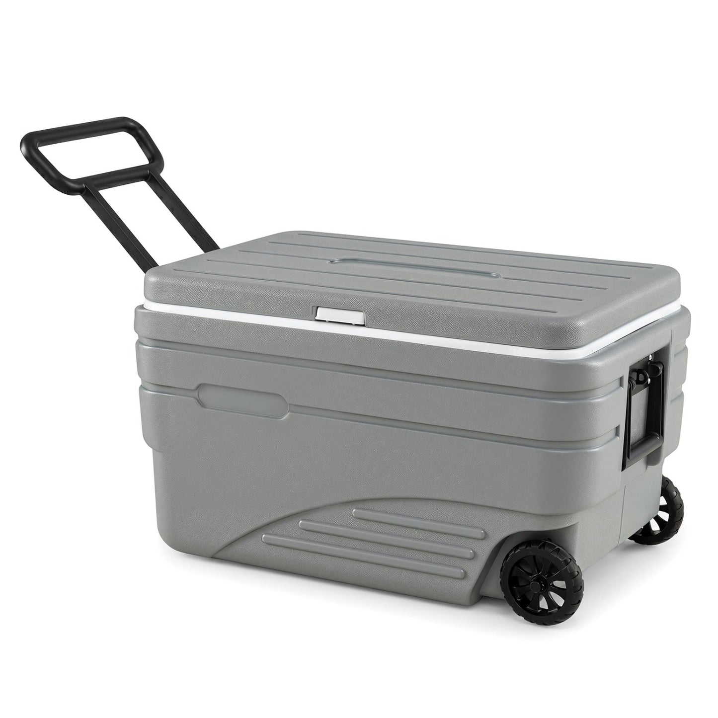 103 Quart Wheeled Cooler with Pull Handle and Drain Plug