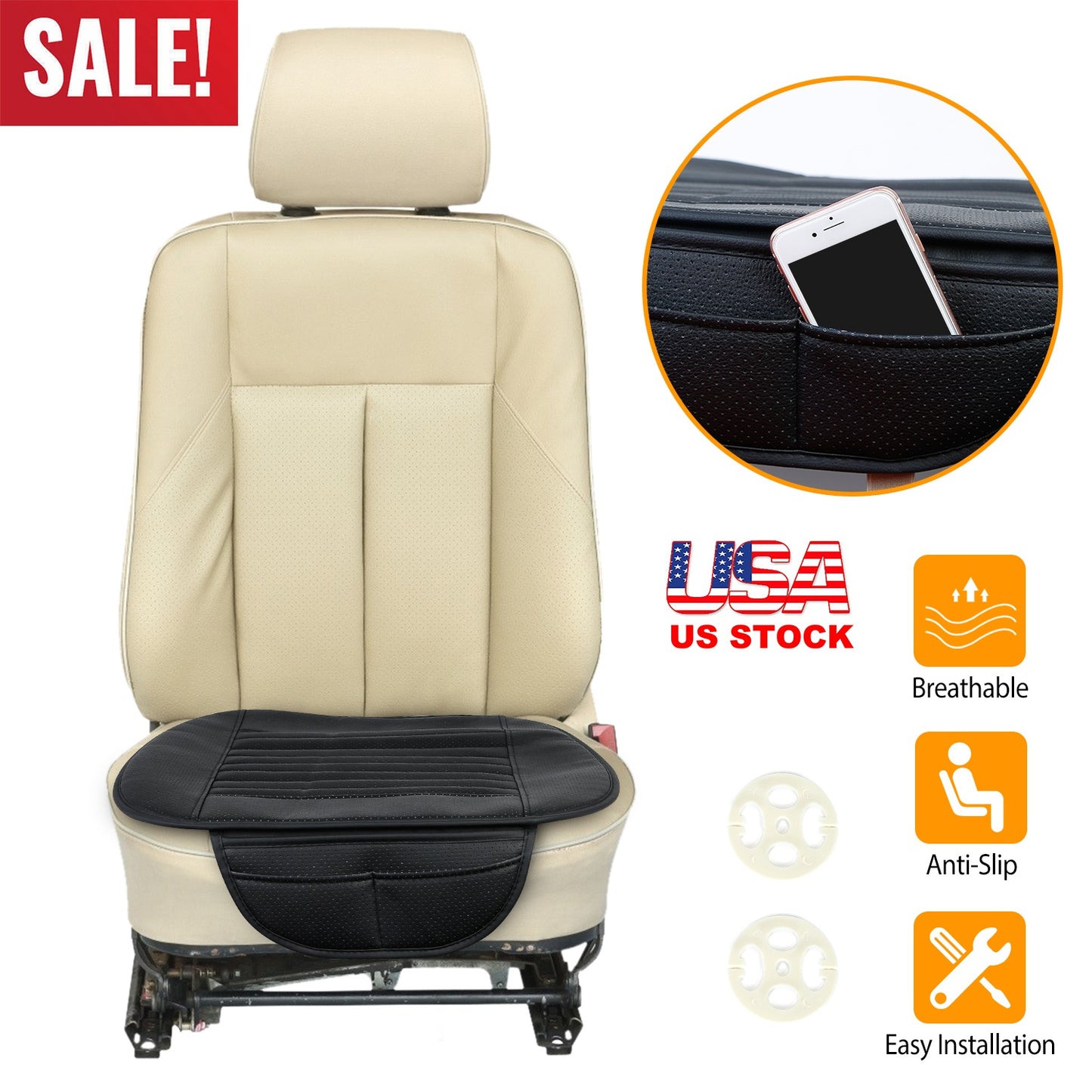 Car Front Seat Cover with Bamboo Charcoal Filling